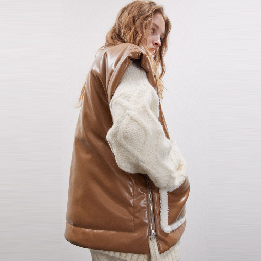 Women’s "Heritage Oak" B3 | New Season Brown Sheepskin | Authentic Shearling Aviator Leather Vest | Full Grain Apparel