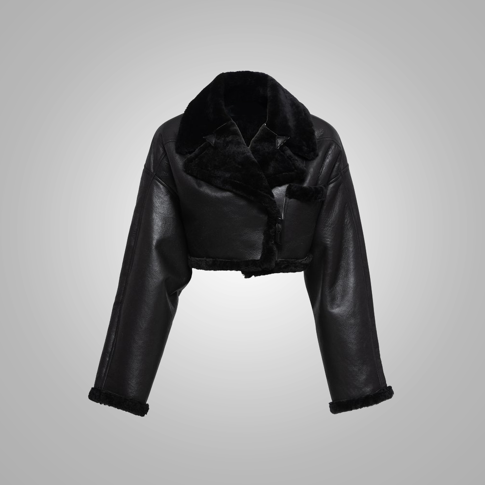 Women’s "Midnight Stealth" B3 | Premium Black Sheepskin | Genuine Shearling Pilot Aviator Jacket | Full Grain Apparel