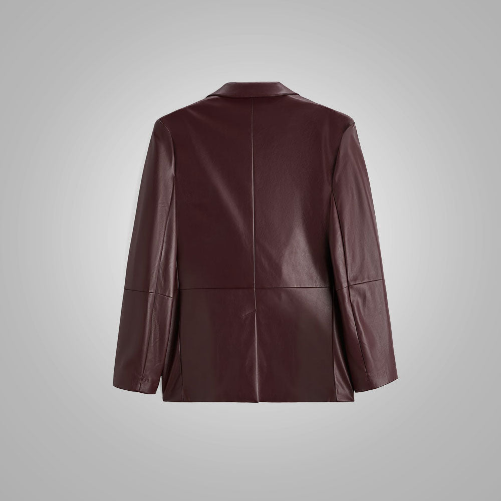 Men’s "Cambridge Executive" Blazer | Premium Walnut Brown Sheepskin | Full-Sleeve Genuine Leather Sport Coat | Full Grain Apparel
