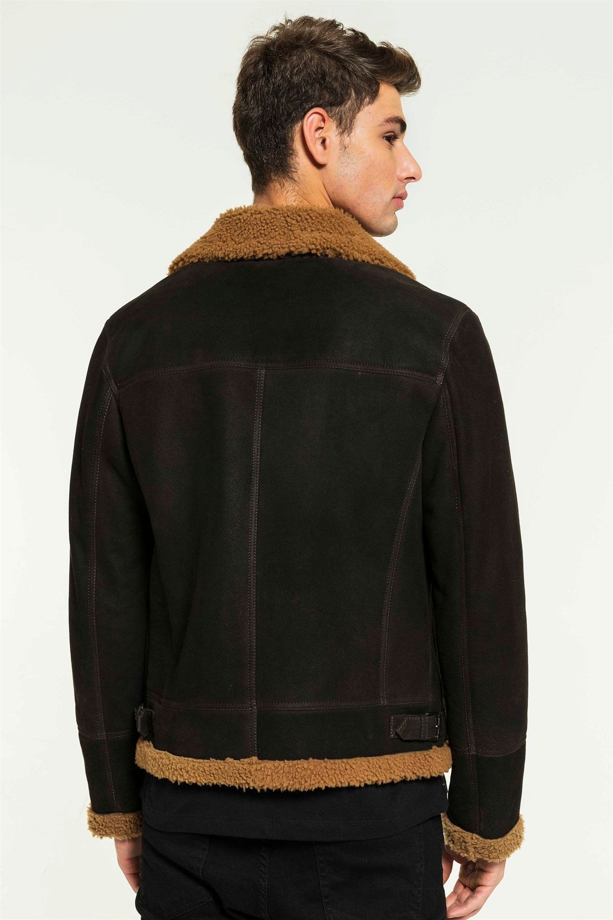 Men’s Aviator Toffee Shearling Jacket | Full Grain Apparel