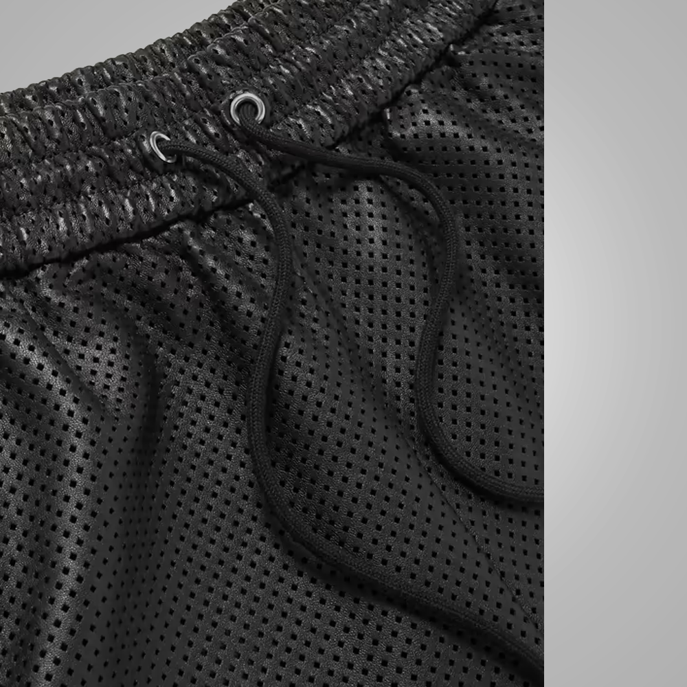 Pantalones cortos de cuero para hombre "Midnight Stealth" | Piel de oveja negra premium | Pantalones cortos urbanos de cuero suave genuino | Prenda de cuero de grano completo