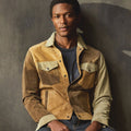 Men’s "Hybrid Moto" Suede Shacket | Genuine Goat Suede | Biker-Jeans Fusion Jacket | Full Grain Apparel