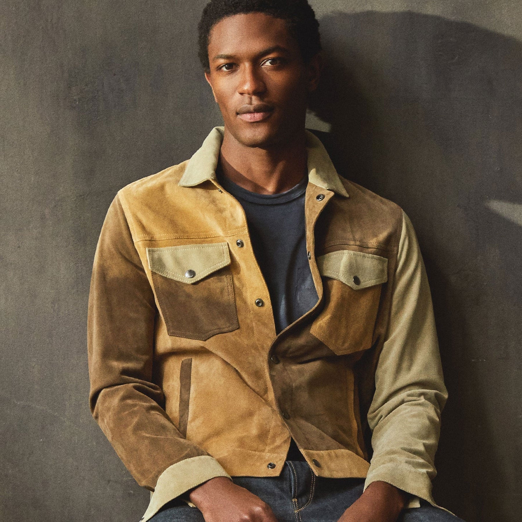 Men’s "Hybrid Moto" Suede Shacket | Genuine Goat Suede | Biker-Jeans Fusion Jacket | Full Grain Apparel