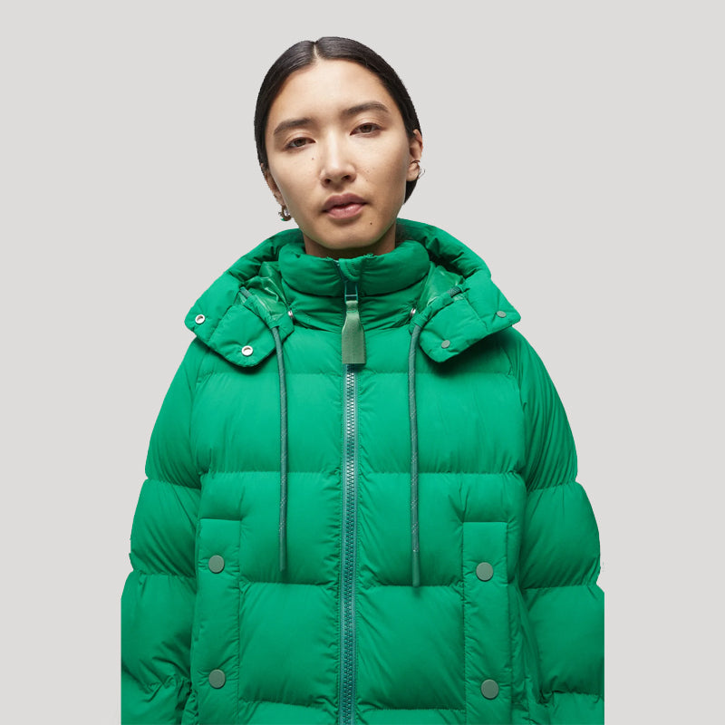 Women’s "Evergreen Essence" Puffer | Premium Forest Green Matte Finish | Lightweight Quilted Minimalist Jacket | Full Grain Apparel