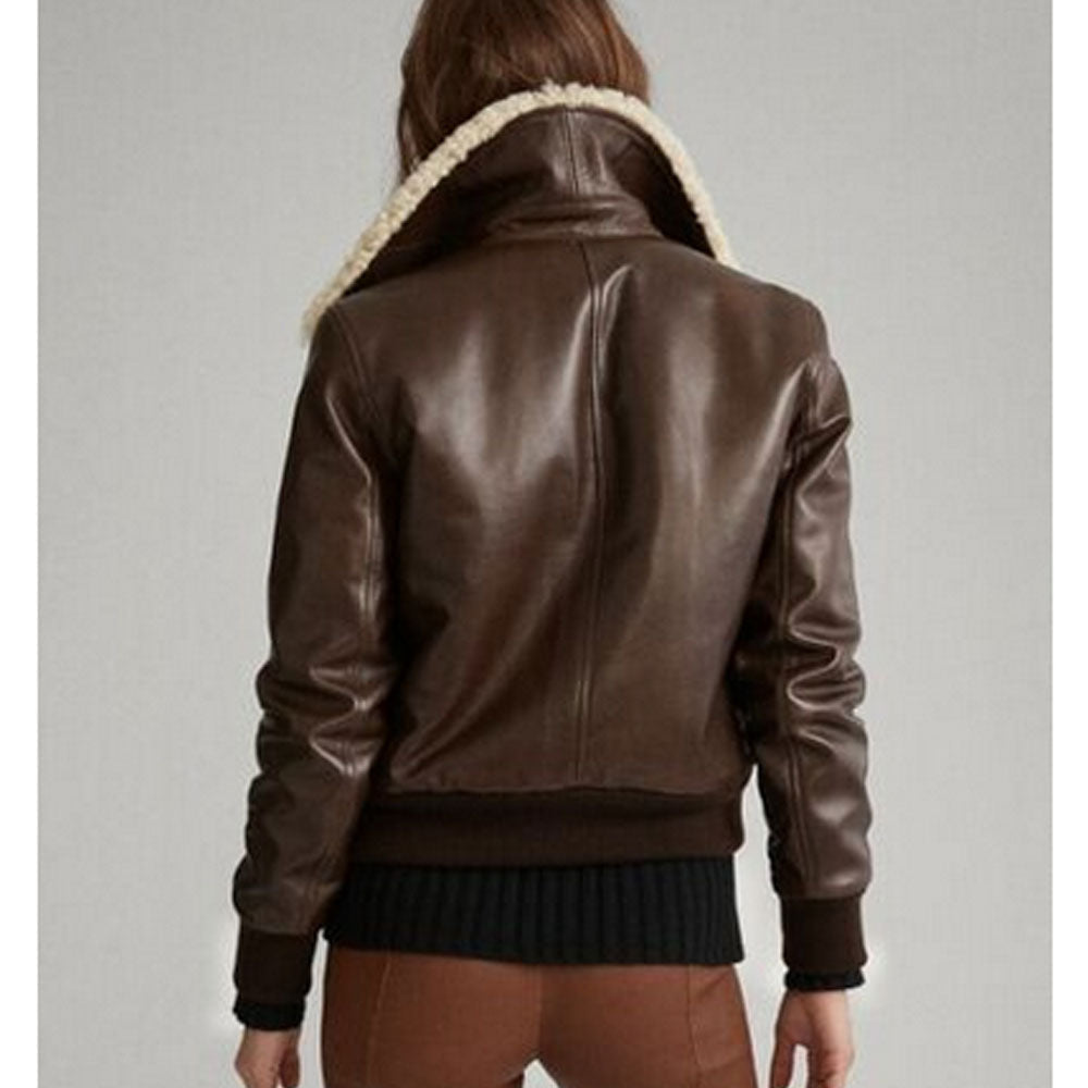 Women’s Aviator Sheepskin Shearling Motorbike Bomber | High-Performance Flight & Moto Hybrid | Full Grain Apparel