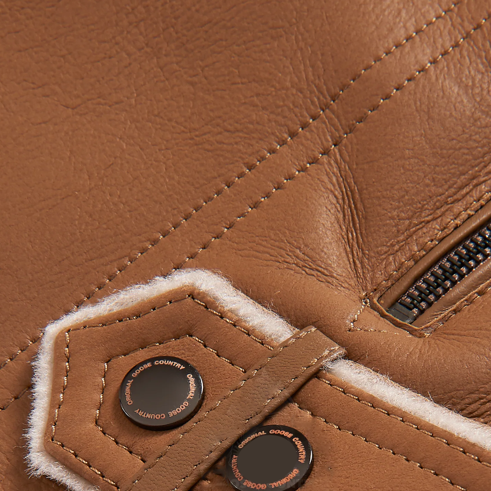 Men’s "Sky-Commander" B3 Aviator | Heritage Brown Real Sheepskin | Premium Shearling Bomber Flying Jacket | Full Grain Apparel