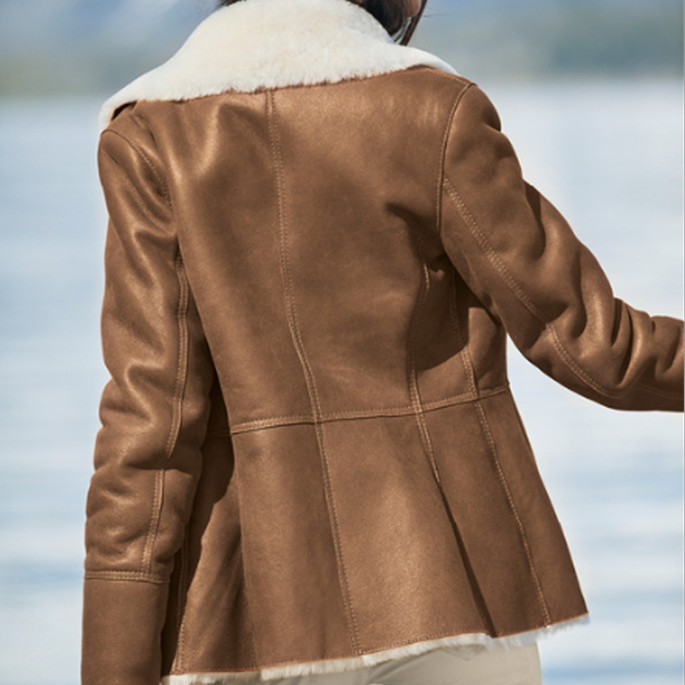 Women’s "Apex Pilot" B3 Bomber | Premium Camel Brown Leather | Authentic Sheepskin Shearling Aviator | Full Grain Apparel