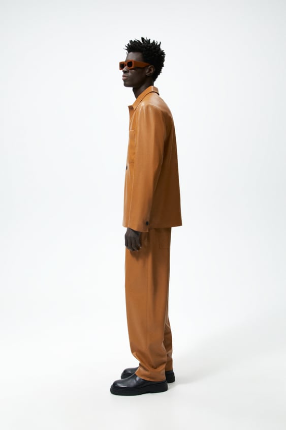 Men’s "Copper Canyon" Moto Pants | Premium Brown Sheepskin | Genuine Leather Real Biker Trousers | Full Grain Apparel