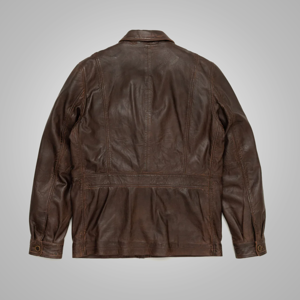 Chaqueta bomber "Aviador de las Alturas" para hombre | Ante marrón claro de primera calidad | Canesú de estilo occidental | Prenda de cuero plena flor