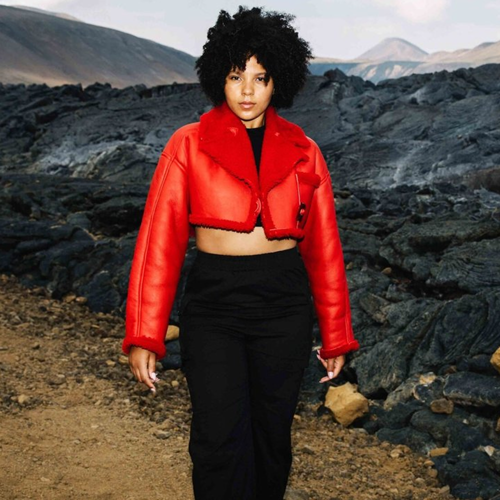 Women’s "Crimson Ace" B3 Bomber | Premium Red Sheepskin | Real Leather & Faux Fur Shearling Aviator | Full Grain Apparel