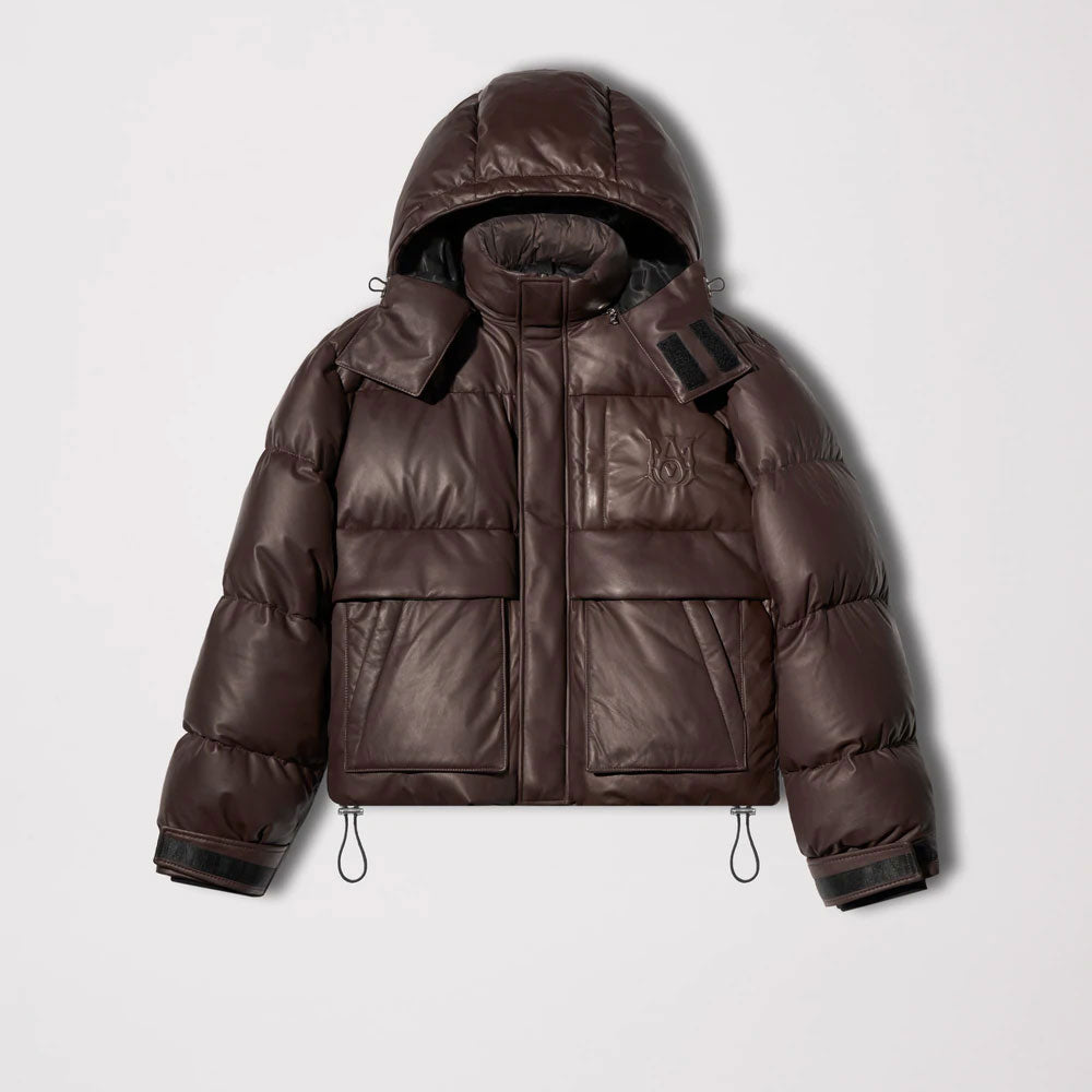 Men’s Hybrid Brown Parka & Puffer Jacket | Weather-Shield Insulated Winter Coat | Full Grain Apparel