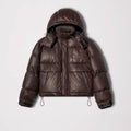 Men’s Hybrid Brown Parka & Puffer Jacket | Weather-Shield Insulated Winter Coat | Full Grain Apparel