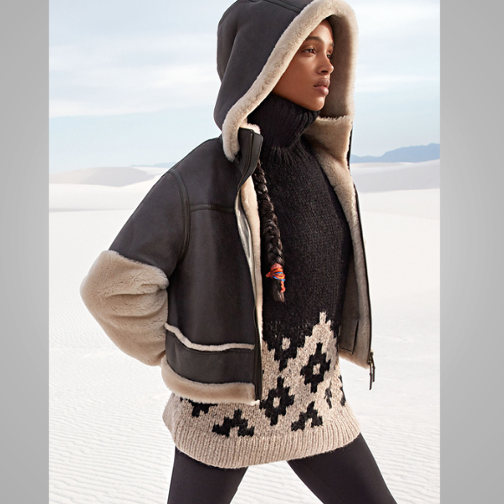 Women’s "Sky-Queen" Aviator | Premium Brown Leather | Bomber Jacket with Detachable Faux Fur Collar | Full Grain Apparel