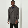 Men’s "Harbor Master" Hybrid Peacoat | Heather Grey Heavy-Duty Fleece & Navy Trim | Full Grain Apparel