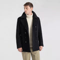 Men’s "Dual-Tone Admiral" Peacoat | Premium Black & Navy Melton Wool | Double-Breasted Heritage Overcoat | Full Grain Apparel