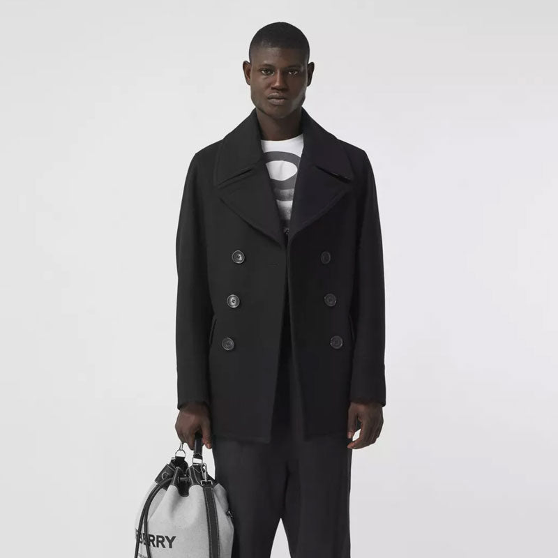 Men’s "Shadow Stealth" Fleece Peacoat | Ultra-Soft Arctic Fleece | Double-Breasted Thermal Overcoat | Full Grain Apparel