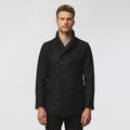 Men’s "Midnight Dual-Tone" Peacoat | Black & Navy Hybrid Fleece | Double-Breasted Thermal Overcoat | Full Grain Apparel