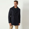 Men’s "Midnight Naval" Hybrid Peacoat | Black Melton Wool & Deep Navy Accents | Full Grain Apparel