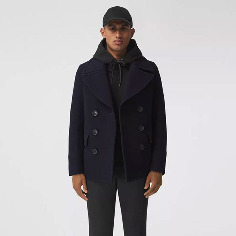 Men’s "Heritage Mariner" Peacoat | Dark Navy Melton Wool | Authentic Naval Double-Breasted Overcoat | Full Grain Apparel