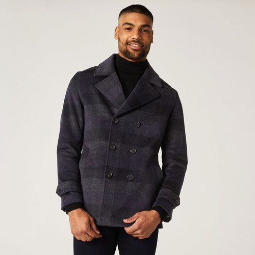 Men’s "Admiral" Dark Navy Wool Peacoat | Premium Melton Wool | Double-Breasted Heritage Overcoat | Full Grain Apparel
