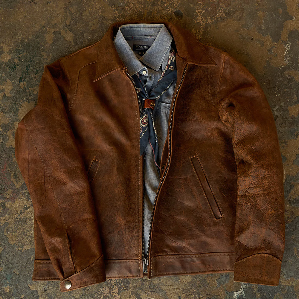 Men’s "Midnight Nomad" Hybrid | Premium Brown Lambskin | Iconic Trucker x Biker Leather Jacket | Full Grain Apparel
