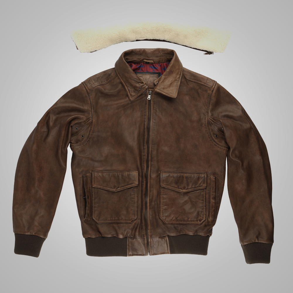 Men’s "High-Altitude" Aviator | Premium Brown Waxed Sheepskin | Industrial Shearling Flight Jacket | Full Grain Apparel