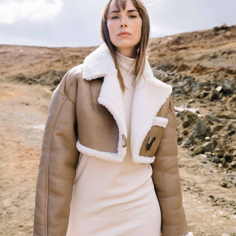Women’s "Midnight Flight" B3 | Premium Sheepskin Leather | Faux Fur Lined Bomber Aviator Jacket | Full Grain Apparel