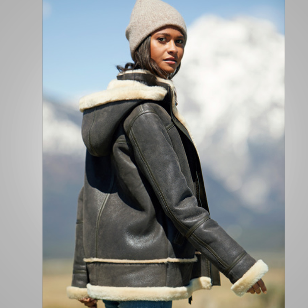 Women’s "Royal Wing" B3 Aviator | Premium Brown Leather | Authentic RAF Style Shearling Bomber Jacket | Full Grain Apparel