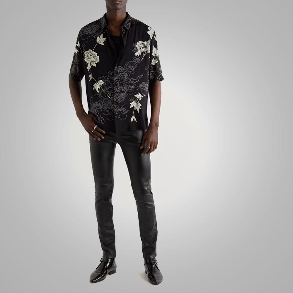 Pantalones Moto-Fashion "Vanguard" para Hombre | Piel de Cordero Negra Premium | Pantalones de Cuero Genuino de Alta Costura | Ropa de Gran Calidad