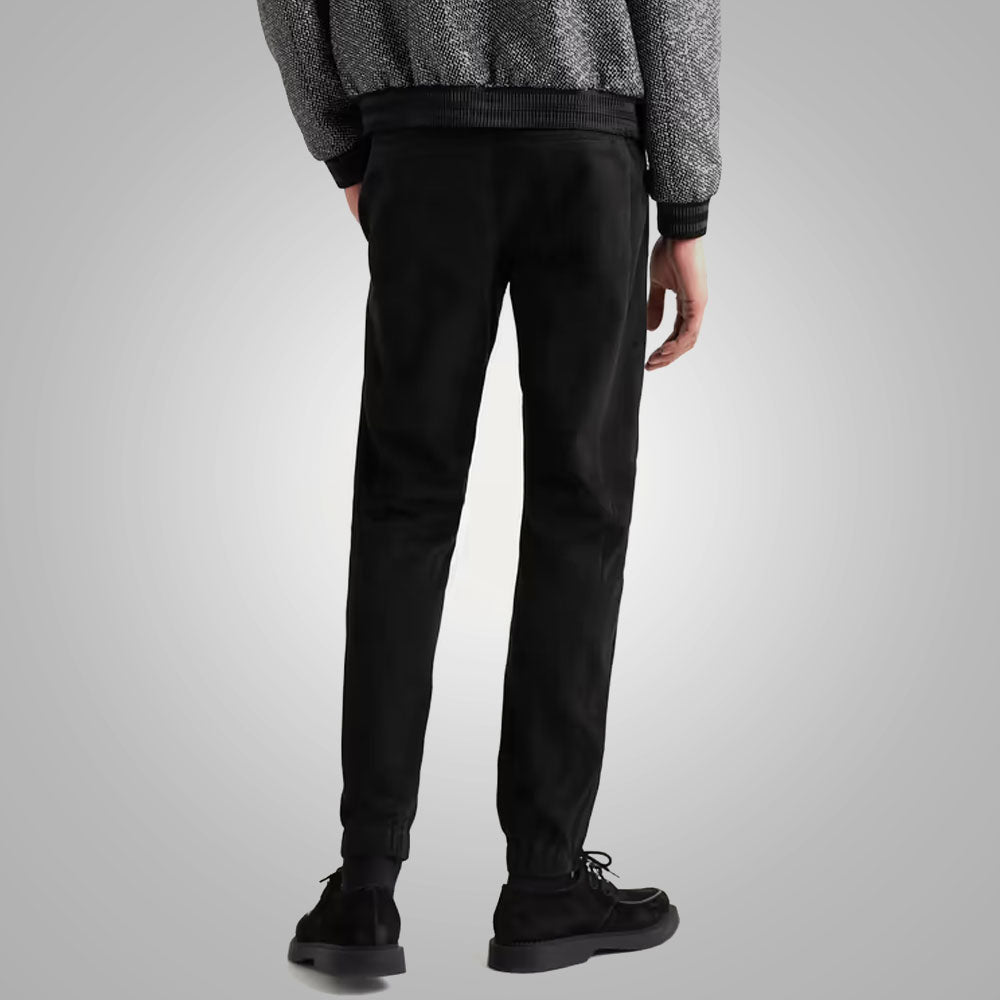 Men’s "Shadow-Grain" Leather Jeans | Premium Black Sheepskin | Genuine 5-Pocket Leather Trousers | Full Grain Apparel