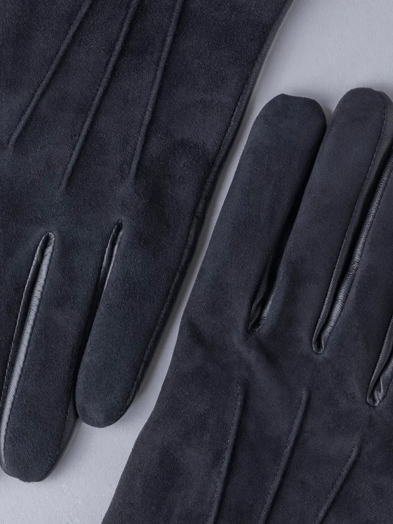 Women Black American Suede Leather Gloves