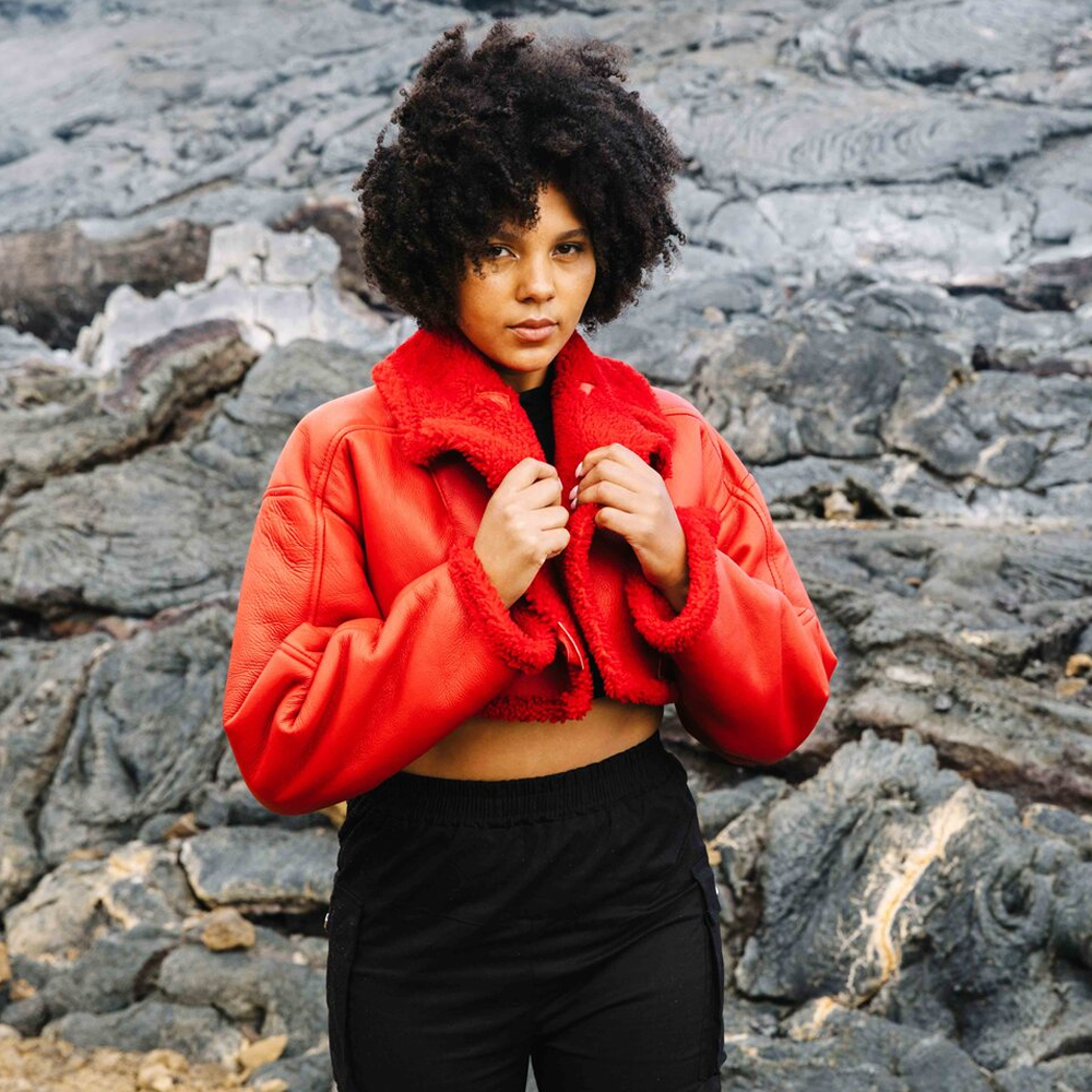 Women’s "Crimson Ace" B3 Bomber | Premium Red Sheepskin | Real Leather & Faux Fur Shearling Aviator | Full Grain Apparel