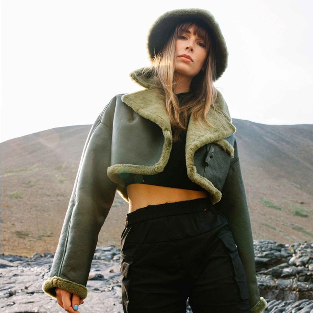 Women’s "Emerald Altitude" B3 | Premium Green Sheepskin | Faux Fur Shearling Flight Bomber Jacket | Full Grain Apparel