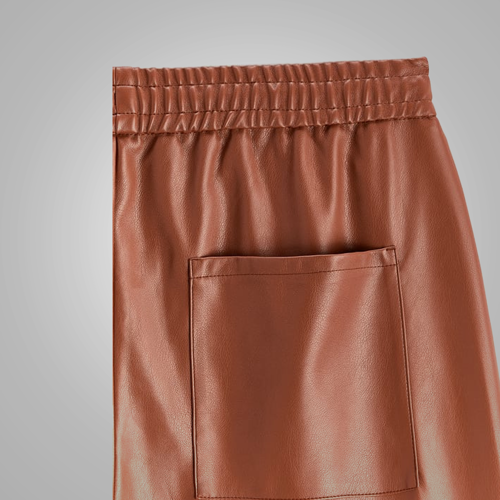 Men’s "Iron-Road" Moto Pants | Premium Chocolate Brown Sheepskin | Genuine Leather Biker Trousers | Full Grain Apparel
