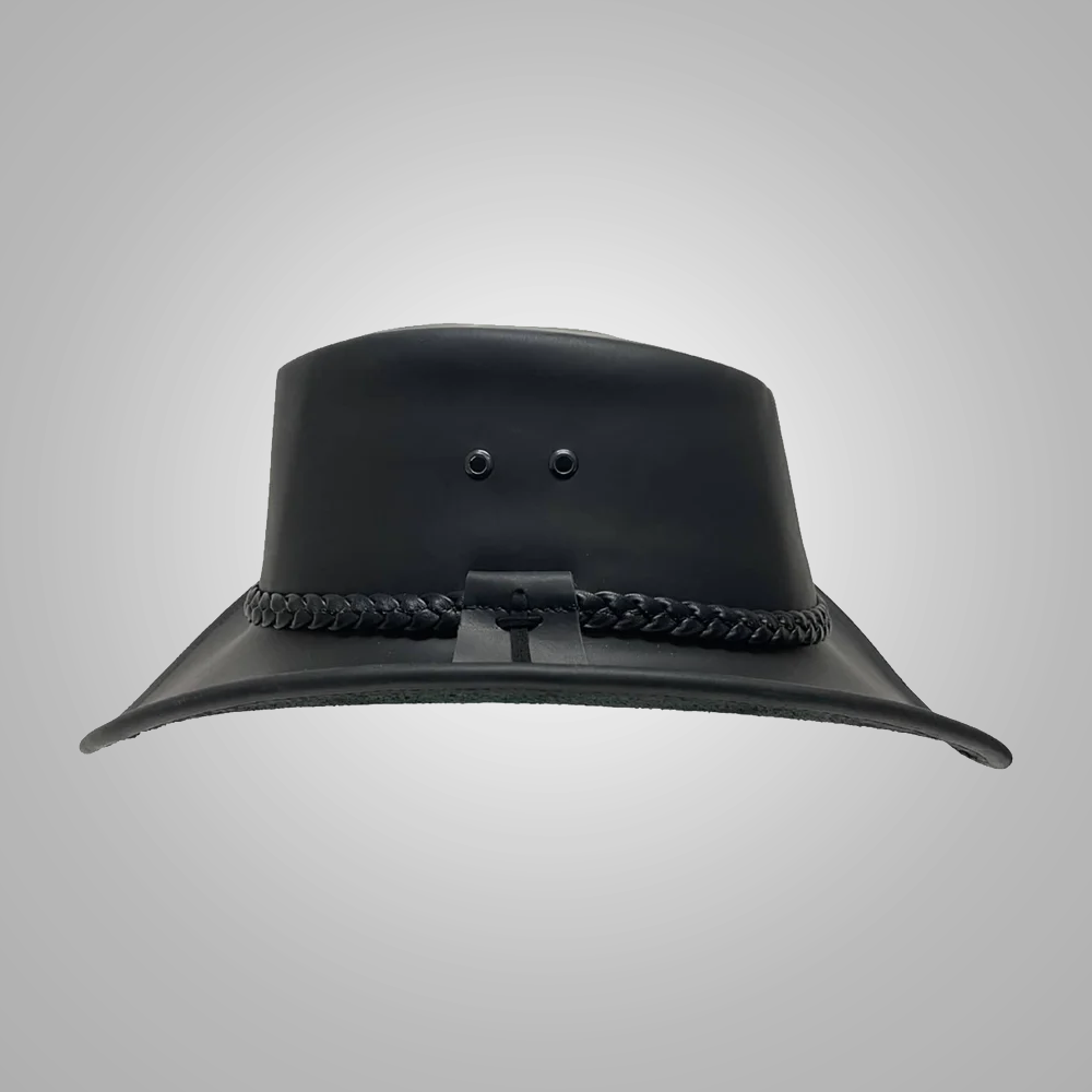 New Black Women’s Western Sheepskin Style Leather Handmade Cowboy Hat