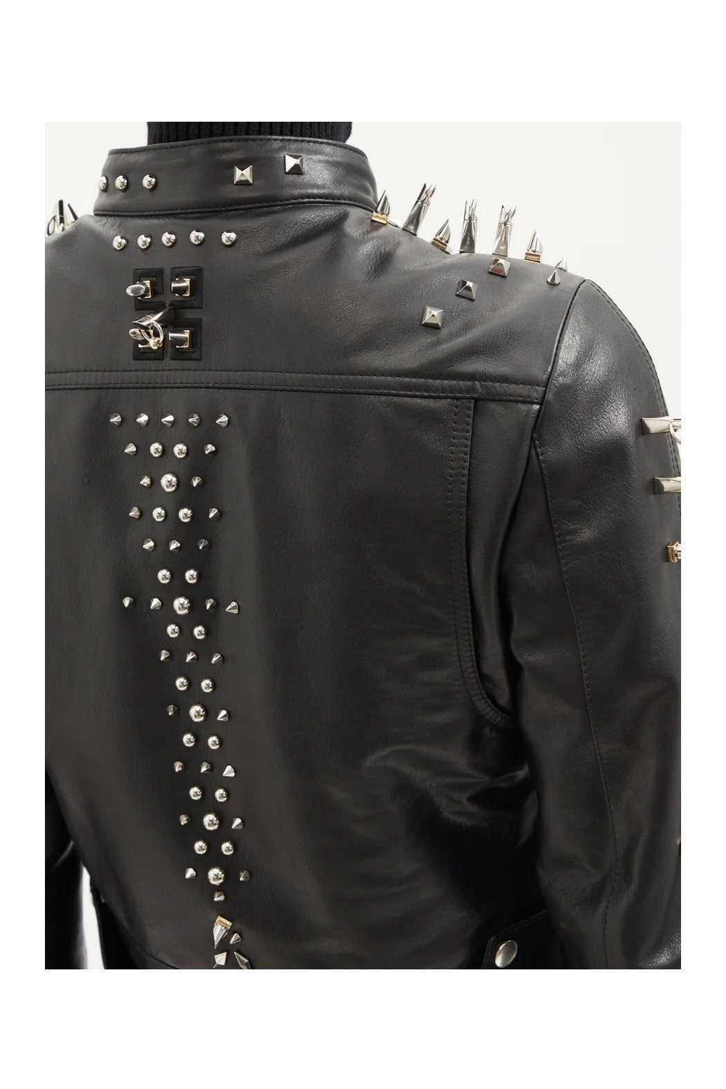 Women’s "Abyssal Thorn" Moto | Premium Black Lambskin | Extreme Silver Long-Spike & Studded Armor | Full Grain Apparel