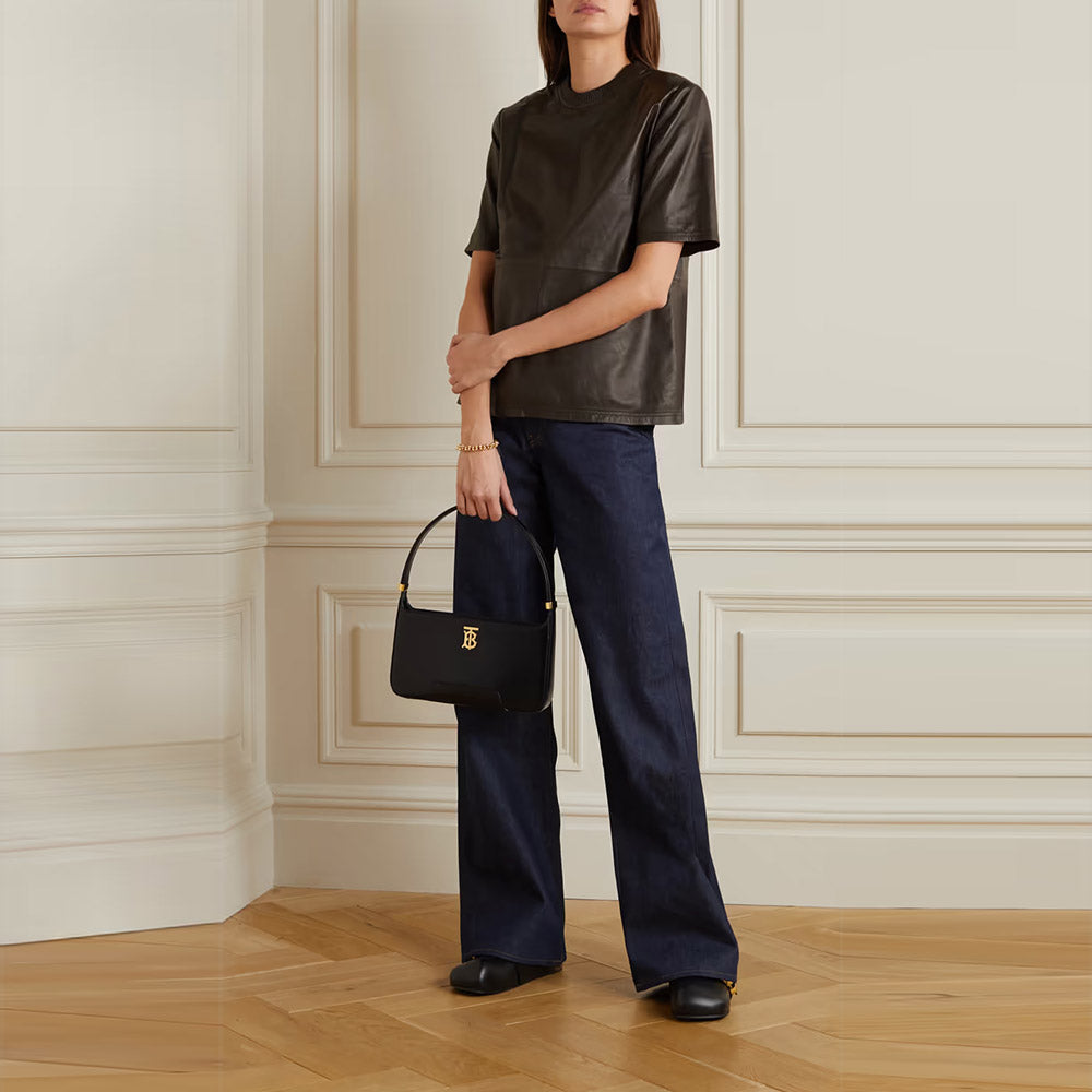 Women’s "Cocoa-Silk" Half-Sleeve Shirt | Premium Chocolate Sheepskin | Smooth Soft-Touch Minimalist Leather Top | Full Grain Apparel