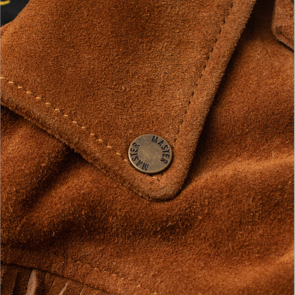 Men’s "Canyon Drifter" Western Jacket | Premium Cognac Suede | Hand-Finished Fringes & Native Heritage Style | Full Grain Apparel