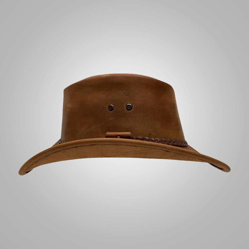 New Women’s Brown Western Style Leather Handmade Cowboy Hat