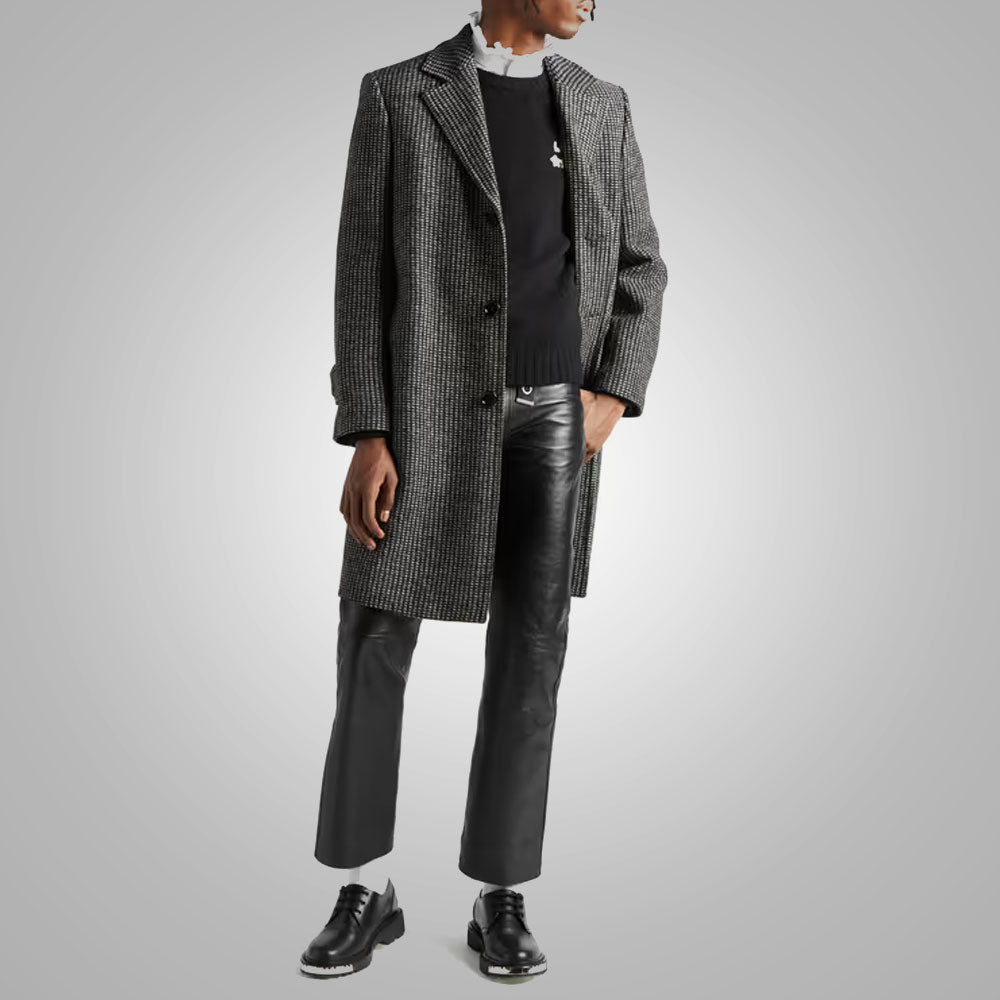Vaqueros urbanos neoclásicos para hombre | Piel de oveja negra de primera calidad | Pantalones de cuero a la moda de 5 bolsillos | Prenda de cuero de grano completo