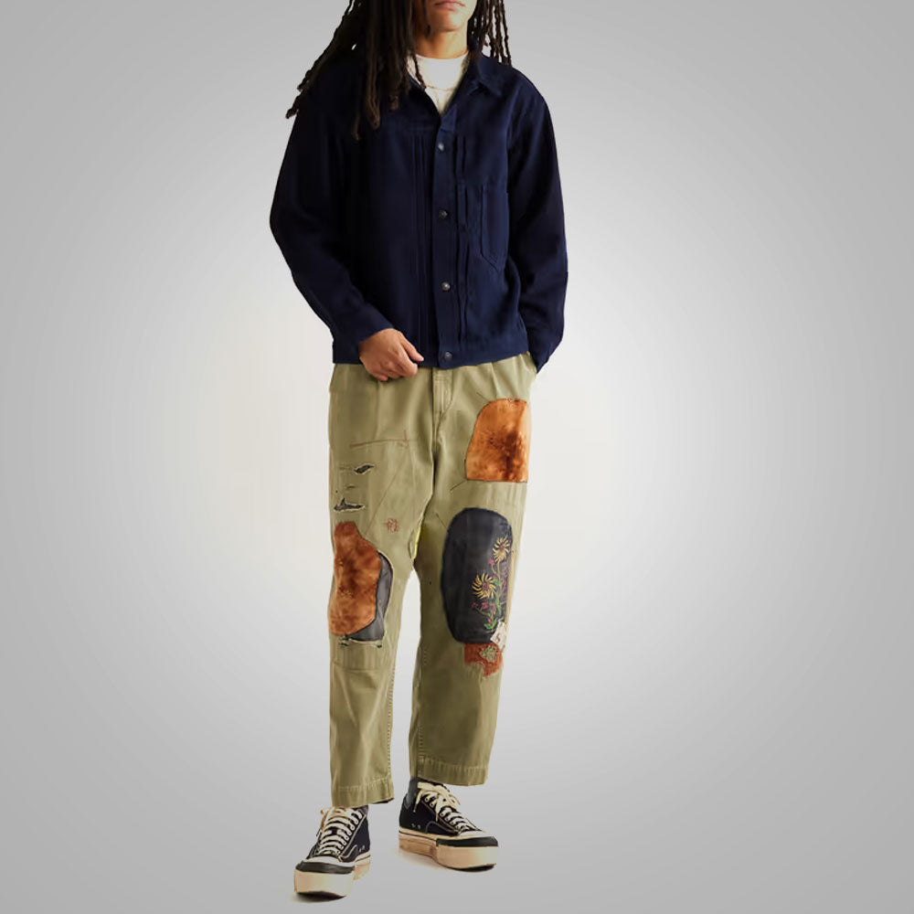 Men’s "Indigo Horizon" Suede Trucker | Premium Navy Blue Goatskin Suede | Genuine Soft Leather Classic Sport Coat | Full Grain Apparel