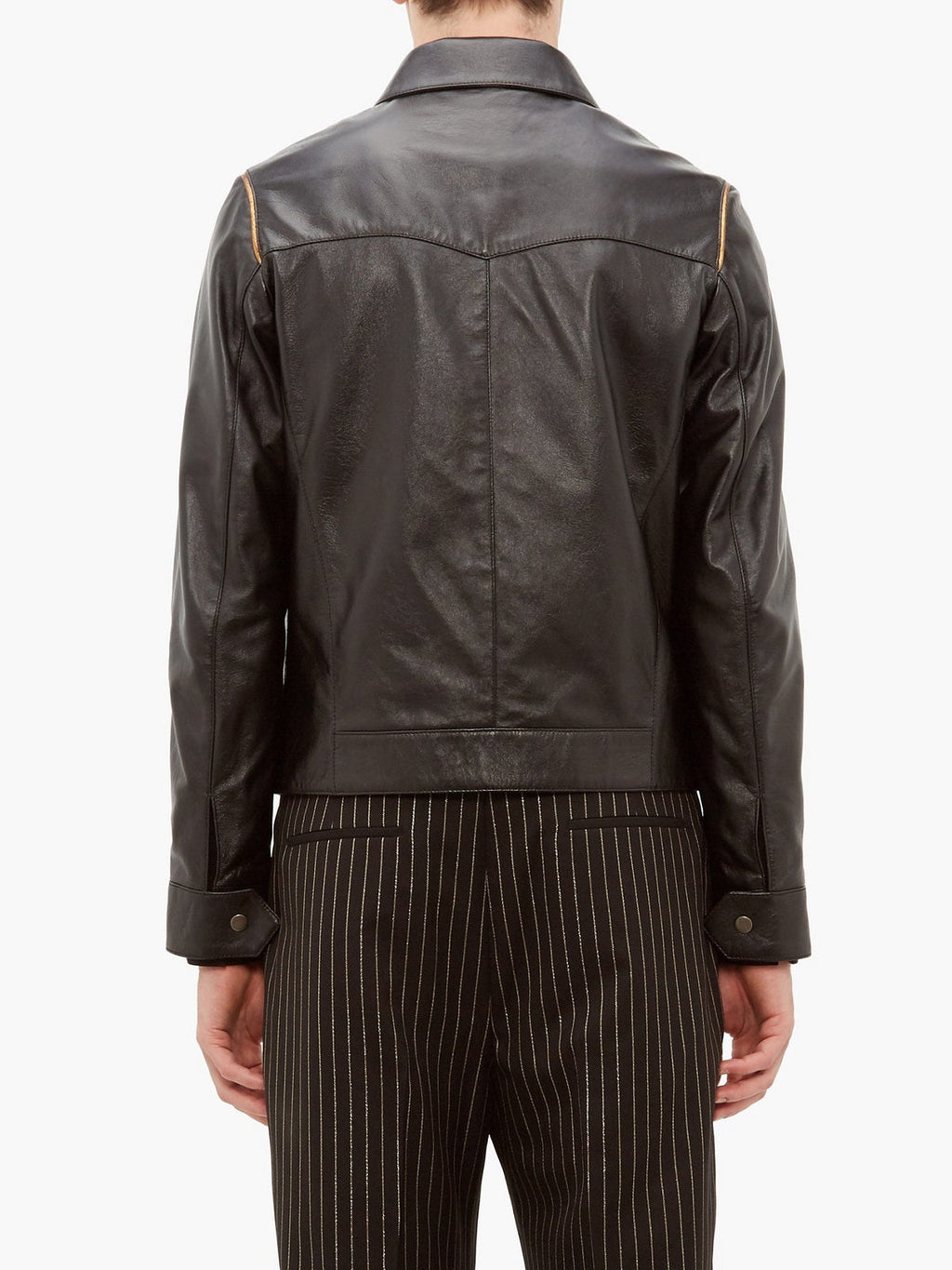 Chaqueta de cuero negra tradicional Legacy para hombre | Armadura urbana de herencia | Prenda de cuero de plena flor
