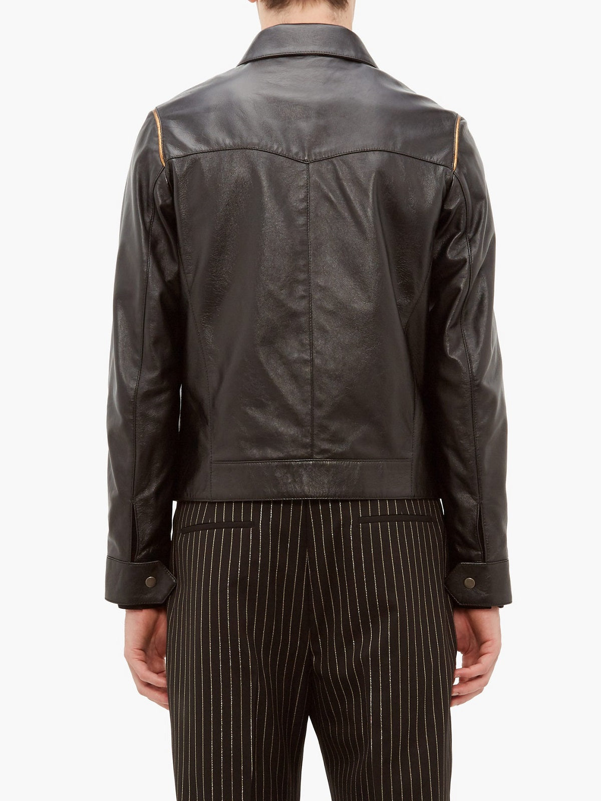 Chaqueta de cuero negra tradicional Legacy para hombre | Armadura urbana de herencia | Prenda de cuero de plena flor