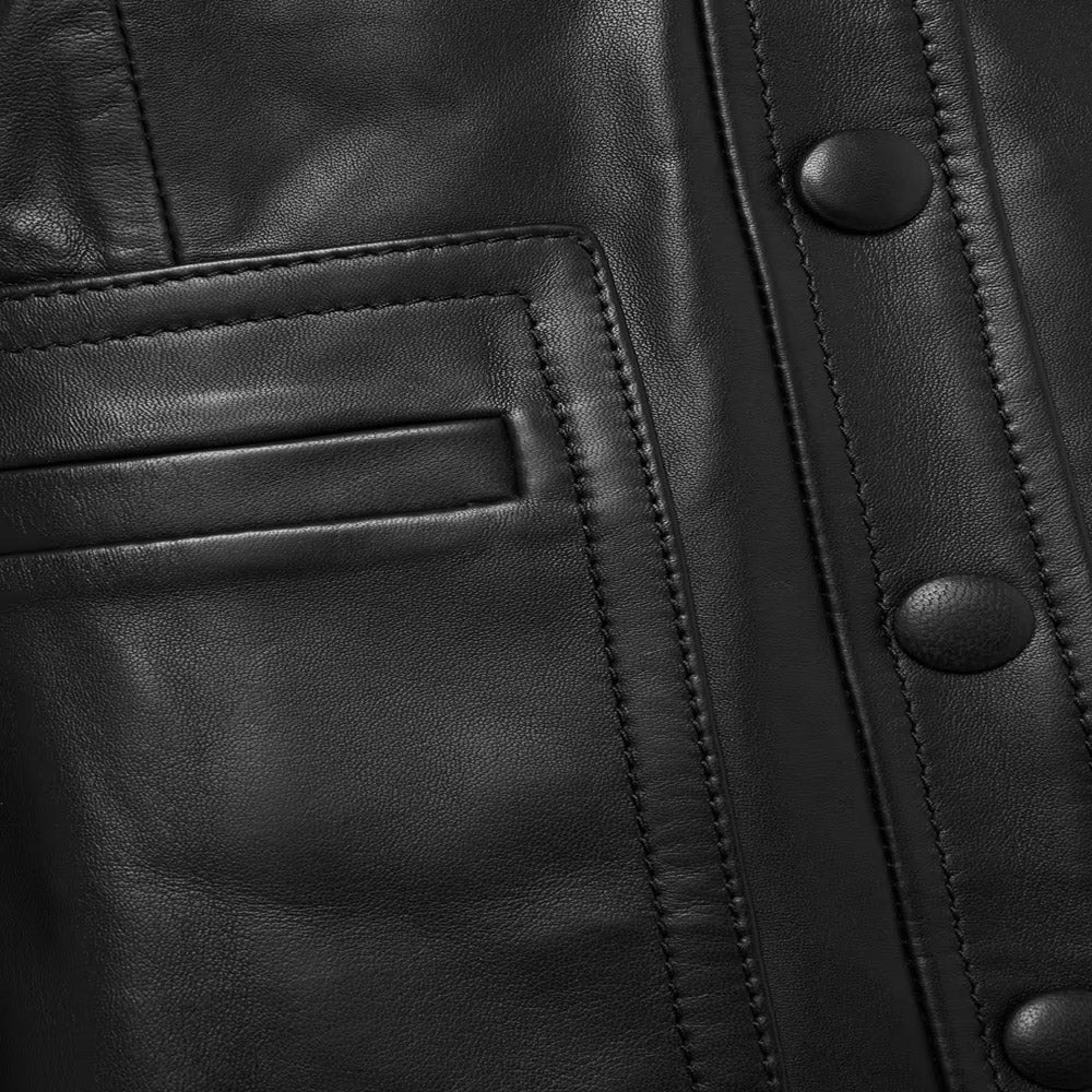 Women’s "Liquid Silk" Leather Shirt | Ultra-Premium Buttery Soft Black Sheepskin | Minimalist Simple Button-Down | Full Grain Apparel