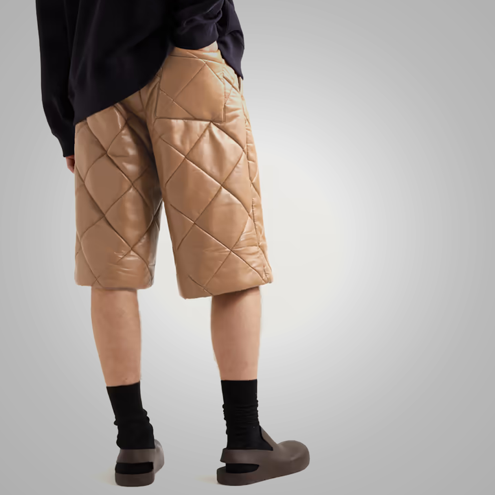 Men’s "Desert Dune" Premium Shorts | Genuine Camel Tan Sheepskin | Luxury Soft Leather Urban Shorts | Full Grain Apparel