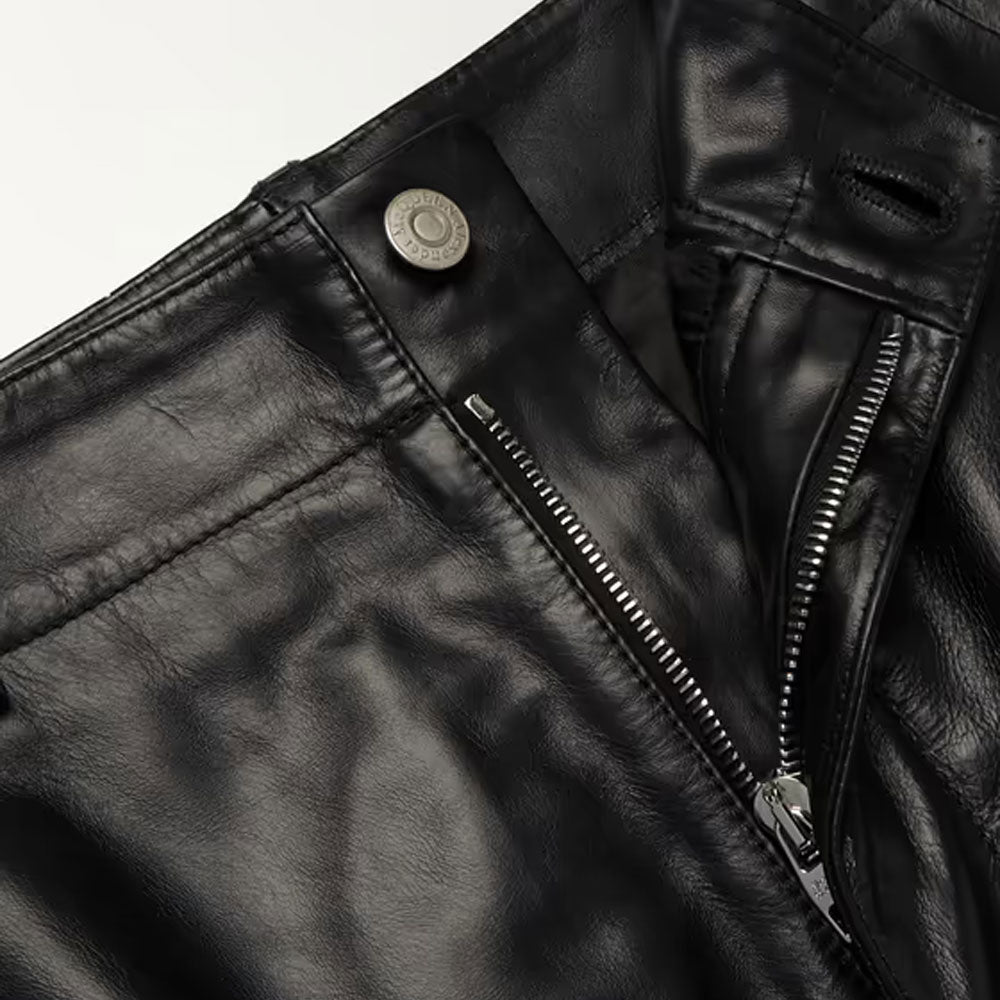 Men’s "Shadow Elite" Fashion Trousers | Premium Black Sheepskin | Genuine Soft Leather Designer Pants | Full Grain Apparel