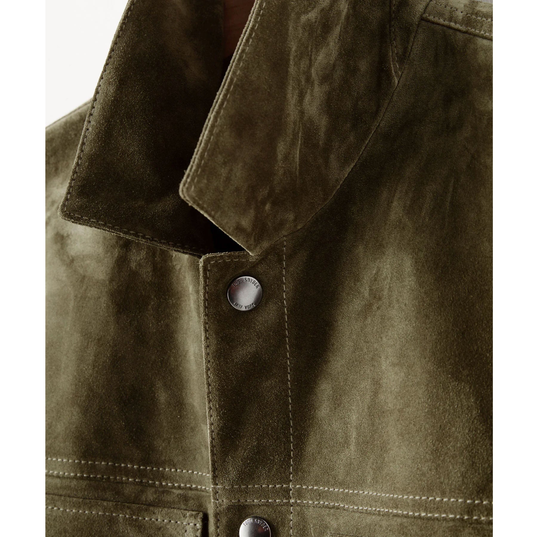 Men’s "Everglade" Suede Leather Shirt Jacket | Olive Green Premium Goat Suede | Jeans-Style Trucker | Full Grain Apparel