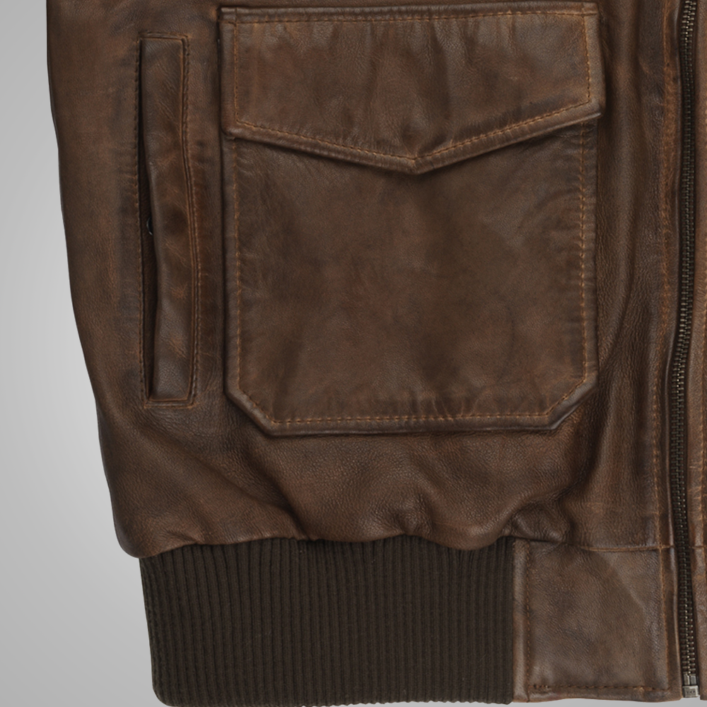 Men’s "High-Altitude" Aviator | Premium Brown Waxed Sheepskin | Industrial Shearling Flight Jacket | Full Grain Apparel