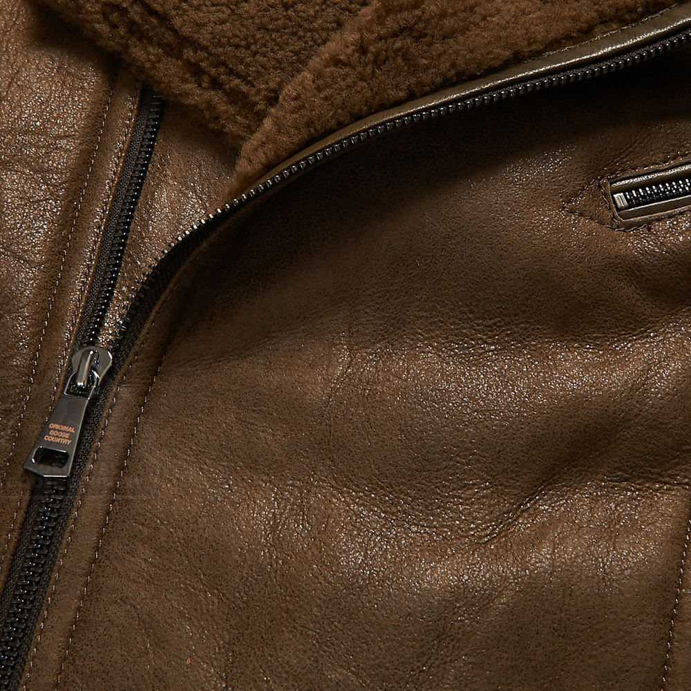 Men’s "Canyon-Flight" B3 Aviator | Real Brown Sheepskin | Authentic Shearling Bomber Flying Jacket | Full Grain Apparel