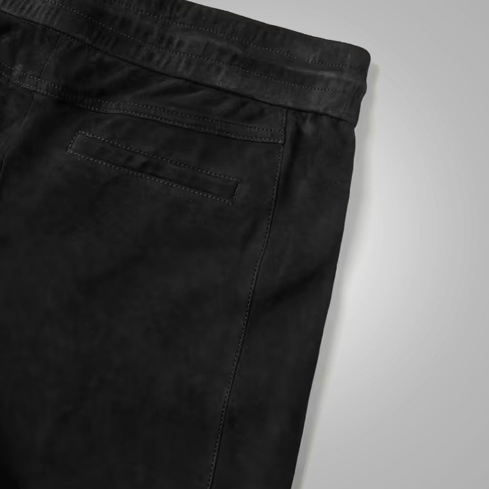 Men’s "Shadow-Grain" Leather Jeans | Premium Black Sheepskin | Genuine 5-Pocket Leather Trousers | Full Grain Apparel